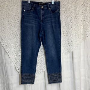 Anne Klein Dark Blue Skinny Ankle Jeans